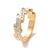 Crystal Rhinestone Oval Bar Finger Ring RJEW-D120-04G-1