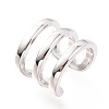 Anti-Tarnish Rhodium Plated 925 Sterling Silver Cuff Earrings EJEW-H124-12P-3