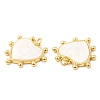Rack Plating Brass Pendants with Shell KK-K343-04G-2