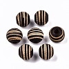 Painted Natural Wood Beads X-WOOD-T021-54A-02-1