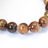 Grade AB Natural Tiger Eye Round Bead Strands G-E334-4mm-17-3