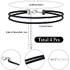 4Pcs Imitation Leather Double Layer Choker Necklaces NJEW-SC0001-68-2