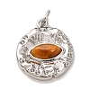 Brass & Natural Tiger Eye Pendants KK-A279-12P-1