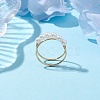 Round Shell Pearl Beaded Ring RJEW-TA00133-3