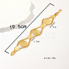 Brass Rhombus with Flat Round Link Chain Bracelets for Women GY9986-1-4
