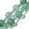 Natural Green Fluorite 3-Hole Guru Bead Strands G-K149-54-1