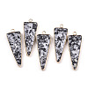 Natural Sesame Jasper Pointed Pendants G-N326-56B-1