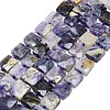 Natural Purple Fluorite Beads Strands G-F725-35-1