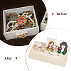 2 Slots Rectangle Wood Earring Display Card Stands EDIS-WH0031-19-6