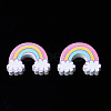 Printed Natural Wooden Beads WOOD-S055-28-2