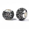 Handmade Polymer Clay Rhinestone European Beads RB-N053-001-04-3