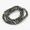 Electroplate Transparent Glass Beads Strands EGLA-A034-T4mm-P03-2