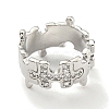 Puzzle Brass Micro Pave Cubic Zirconia Cuff Open Rings for Women RJEW-I103-005P-2