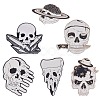 SUNNYCLUE 6Pcs 6 Style Alloy Enamel Brooches Sets SKUL-SC0001-01-1