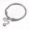 Tarnish Resistant 304 Stainless Steel European Round Snake Chains Bracelets STAS-J015-04-1