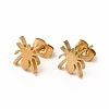 Halloween Spider 304 Stainless Steel Stud Earrings for Women EJEW-B019-01G-1
