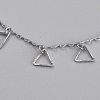 Brass Textured Triangle Charm Anklets X-AJEW-B005-23P-2