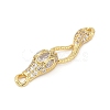 Brass Micro Pave Clear Cubic Zirconia S-Hook Clasps KK-G526-13G-2