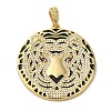 Brass Micro Pave Clear Cubic Zirconia with Enamel Pendants KK-R162-073A-G-2