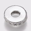 Brass Micro Pave Cubic Zirconia Bead Spacers ZIRC-K074-11B-01P-2