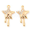 Brass Micro Pave Cubic Zirconia Pendants KK-E090-33G-1
