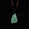 Natural Raw Green Fluorite Nugget Pendant Necklaces PW-WG79580-02-1