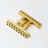 9 Strands Alloy and Brass Fold Over Clasps X-PALLOY-N0112-04G-1