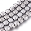 PVD Vacuum Plating Magnetic Synthetic Hematite Beads Strands G-I276-02-6mm-4