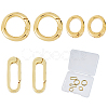 6Pcs 3 Styles Brass Spring Gate Rings KK-HS0015-07-1