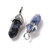 Natural Blue Spot Jasper Pointed Pendants G-K329-42P-3