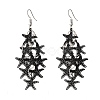 430 Stainless Steel Starfish Dangle Earrings EJEW-A137-11EB-4