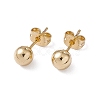 Rack Plating Brass Round Ball Stud Earrings for Women EJEW-F294-08C-G-2