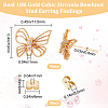 10Pcs Brass Cubic Zirconia Bowknot Stud Earring Findings KK-BBC0008-31-2