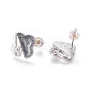 Real 18K Gold Plated Brass Stud Earring Findings KK-L180-117A-2