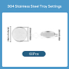 60Pcs 304 Stainless Steel Plain Edge Bezel Cups STAS-SC0009-12-2
