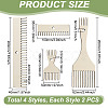 4Pcs Wood Weaving Comb Sets TOOL-WH0155-173-2