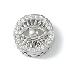 Rack Plating Brass Micro Pave Clear Cubic Zirconia Beads KK-A220-07P-1