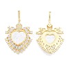 Brass Micro Pave Clear Cubic Zirconia Big Pendants KK-N227-130-1