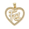 Brass Micro Pave Cubic Zirconia Pendants KK-M319-04G-2