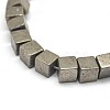 Cube Natural Pyrite Beads Strands G-I126-17-10x10mm-3