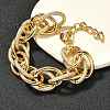 Punk & Hiphop Style Alloy Rolo Chains Link Bracelets for Women Men LS-BJEW-K270-01G-2