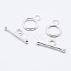 925 Sterling Silver Toggle Clasps X-STER-K167-078S-2