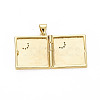 Brass Micro Pave Clear Cubic Zirconia Diffuser Locket Pendants for Teachers' Day ZIRC-T004-96G-NF-4