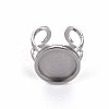Non-Tarnish 201 Stainless Steel Cuff Pad Ring Settings X-STAS-S080-040C-P-2