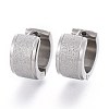 Tarnish Resistant Textured 304 Stainless Steel Huggie Hoop Earrings EJEW-L252-017P-1