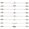 8Pcs Glass Pearl Bead & Alloy Charm Links Sweater Shawl Clip HJEW-PH02388-1