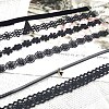 6Pcs 6 Styles Gothic Polyester Lace Choker Necklaces for Women FS-WG8751E-01-1