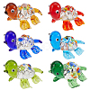6Pcs 6 Colors Glass 3D Tortoise Figurines GLAA-SP0001-24-1