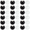 100Pcs 2 Colors Black & White Round Glossy Ceramic Porcelain Beads for Jewelry Making PORC-PA0001-38-7