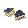 Raw Rough Natural Dyed Quartz Crystal Links Connector Charms G-K189-04LG-04-2